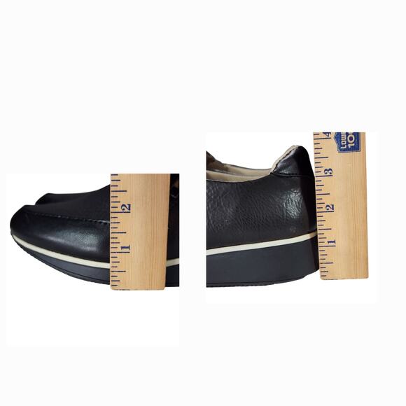 Naturalizer Sneakers sz 7.5M Women Finny Walking‎ Shoes Black White Zipper Wedge - Picture 12 of 12